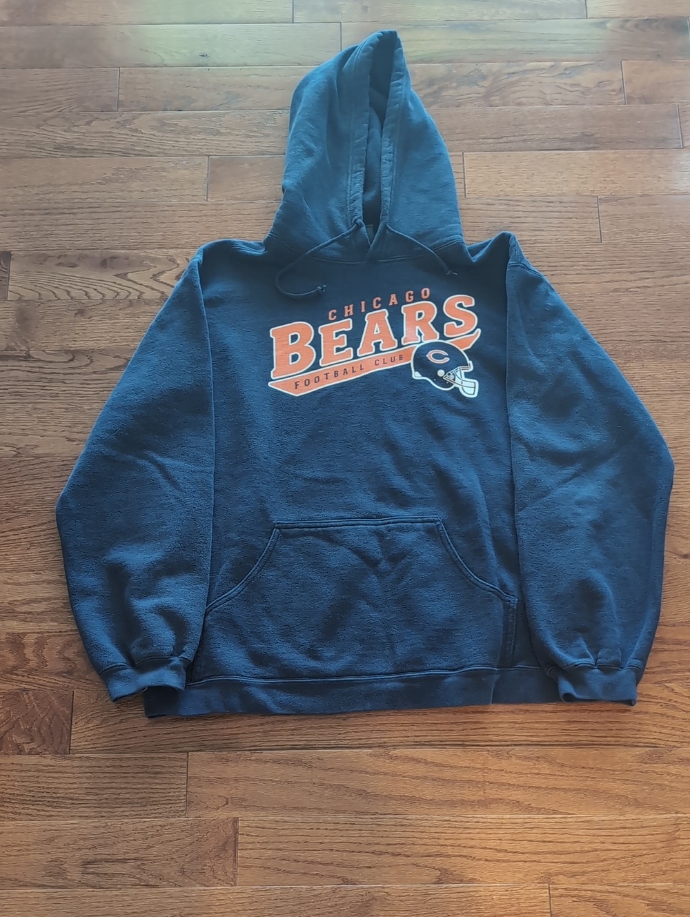 Reebok Navy Crewneck Sweatshirt with Orange Chicago Bears Logo